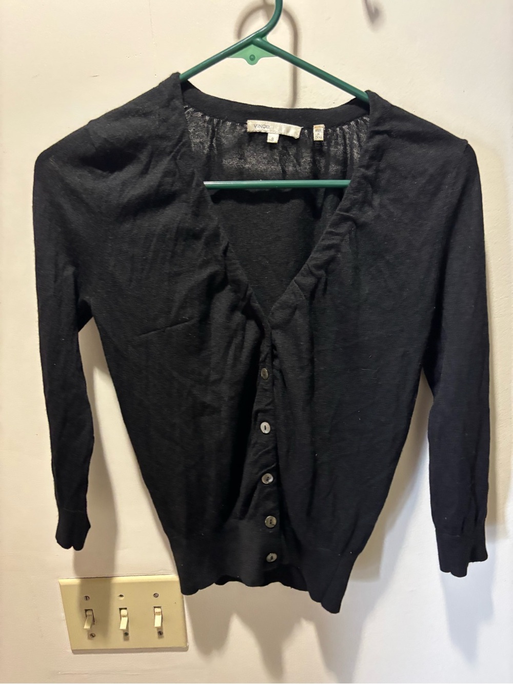 Vince 100% Cashmere Black Cardigan Small